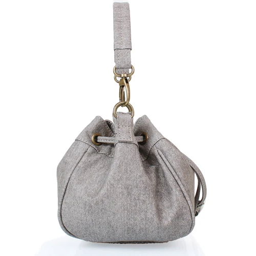 Женская сумка бакет-бэг Laskara серая (LK10195-grey): Материал Искусственная кожа