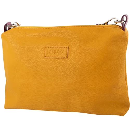 Жіноча дорожня сумка Laskara жовта (LK10241-yellow-purple): Застібка Блискавка
