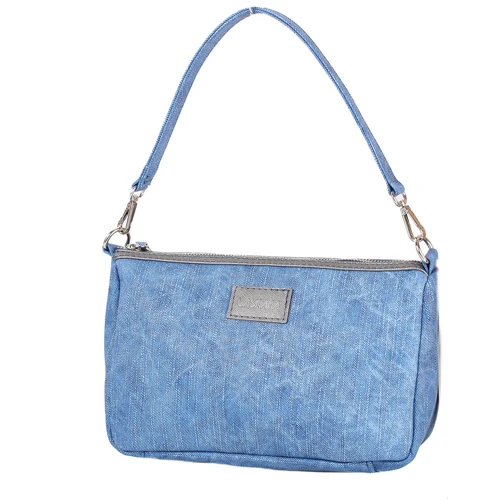 Женская сумка через плечо Laskara синяя (LK-20293-denim-blue): Материал Искусственная кожа