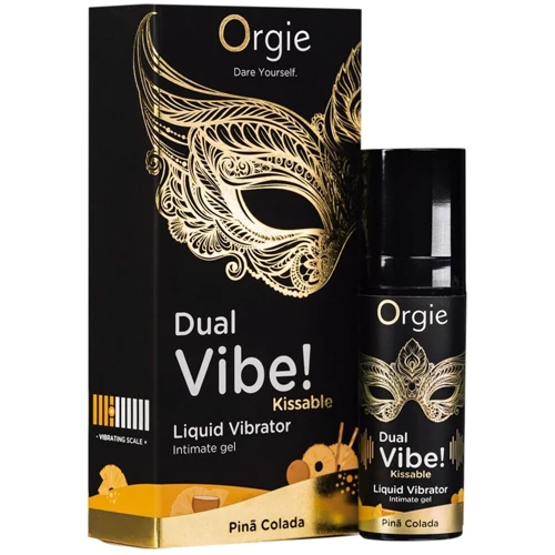 Жидкий вибратор Orgie Dual Vibe! Pina Colada Kissable Liquid Vibrator, 15 мл