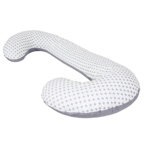 Подушка для вагітних Ceba Physio Duo Diamonds & circles біло-сіра (W-705-700-526)