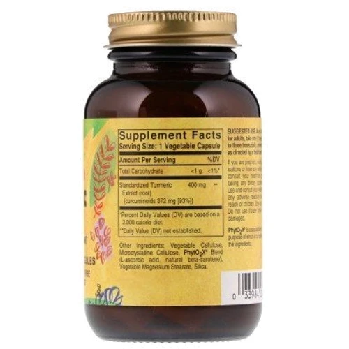 Solgar Turmeric Root Extract 60 Veg Caps Екстракт куркуми корінь: Тип Куркума (Куркумін)