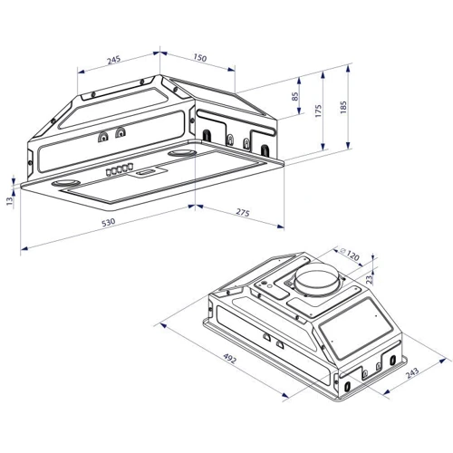 Витяжка Minola HBI 5262 IV GLASS 700 LED: Тип фільтра повітря Рециркуляція, Відведення