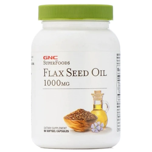 GNC Super Foods Flax Seed Oil Жирные кислоты Омега-3 1000 мг 90 капсул