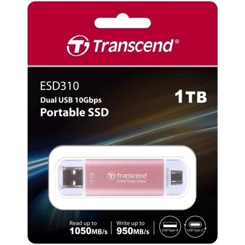 Transcend ESD310 2 TB Pink (TS2TESD310P): Интерфейс подключения USB 3.x, USB Type-C