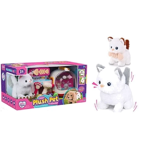 Интерактивная игрушка Питомец Котик (070-1 С) (звук, движение, переноска, аксессуары)