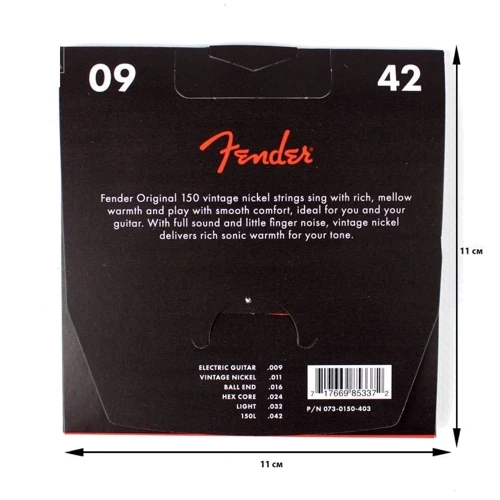 Струна для гитар Набор струн для электрогитары Fender 150L (A009795): Тип Комплект струн