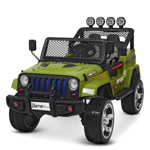Дитячий електромобіль Джип Bambi Racer Jeep Wrangler, зелений (M 3237EBLR-10)