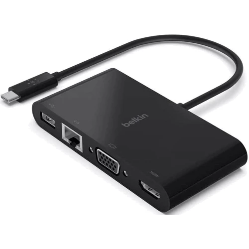 Адаптер Belkin Adapter USB-C to HDMI+VGA+USB+RJ45 Black (AVC005BTBK)