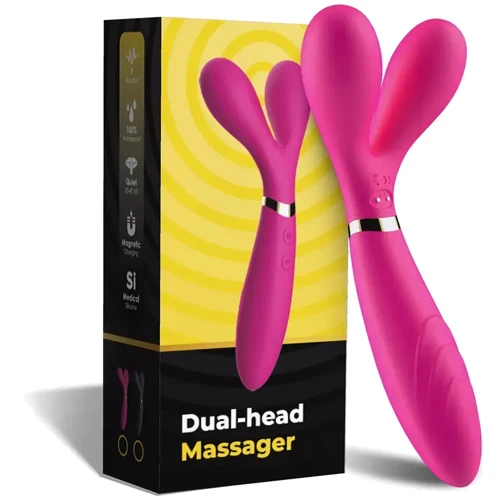 Двусторонний вибростимулятор BOSS Dual-head Massager Y-Wand Pink (BS5200026-1)