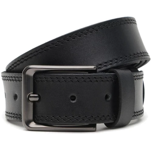 Чоловічий ремінь Borsa Leather чорний (V1GX08-black)