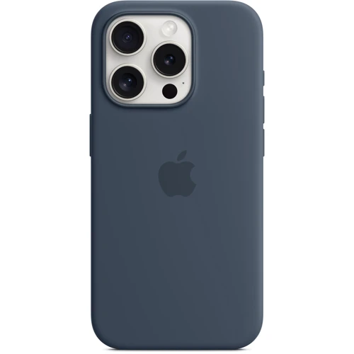 Чохол для iPhone Apple iPhone 15 Pro Silicone Case з MagSafe - Storm Blue (MT1D3ZM/A): Матеріали Силикон