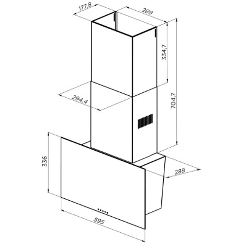 Витяжка Pyramida V3 60 WH: Рекомендована площа приміщення (при висоті 2,7 м), м² більше 28.5