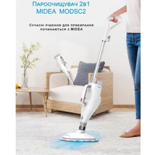 Пароочищувач Midea MODSC2: Призначення Для килимів, Очищення гладких поверхонь (плитки, ламінату, паркету, лінолеуму і т.д.), Миття вікон, вітражів, дзеркал