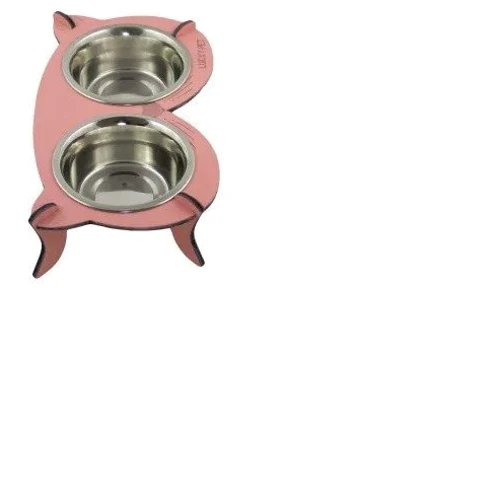 Миски на подставке Lucky Pet Cat 32x18x8 см розовые (4820224213477): Тип Миски