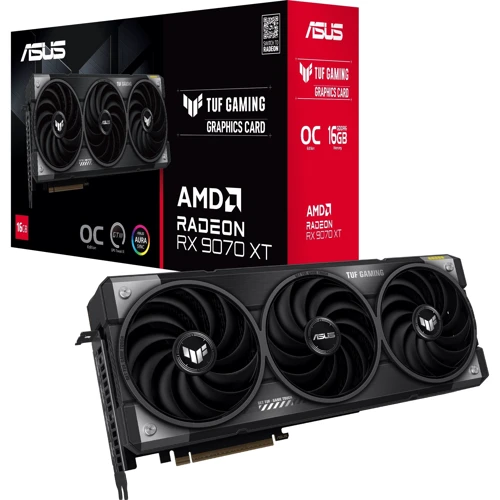 Відеокарта ASUS TUF Gaming Radeon RX 9070 XT OC Edition 16GB GDDR6 (TUF-RX9070XT-O16G-GAMING): Обсяг пам'яті, Гб 16