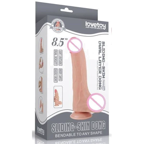 Фаллоимитатор LoveToy Sliding-Skin Dual Layer Dong 8.5" Flesh