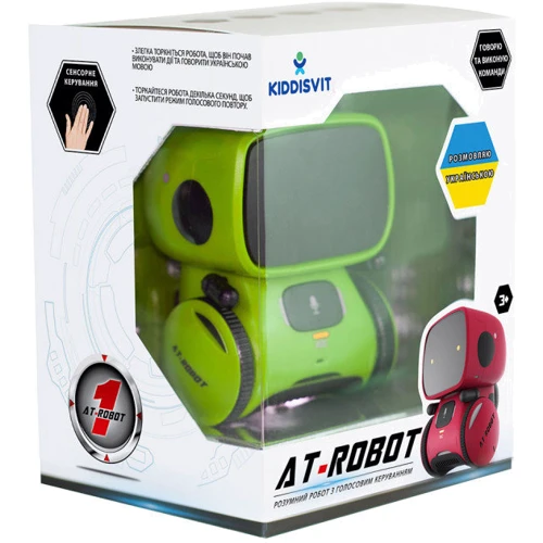 Интерактивный робот с голосовым управлением – AT-ROBOT (зелёный, озвуч.укр.) AT001-02-UKR: Датчики прикосновения, движения