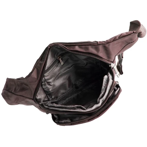 Чоловіча поясна сумка Valiria Fashion коричнева (4DETBI626-10): Застібка Блискавка