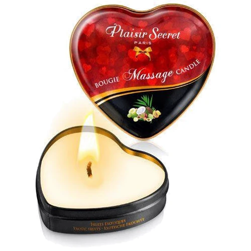 Масажна свічка сердечко Plaisirs Secrets Exotic Fruits (35 мл)