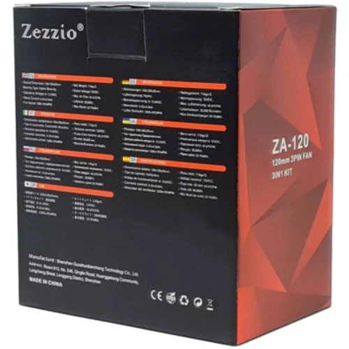Кулер Zezzio ZA-120 3-Pack: Роз'єм 3pin