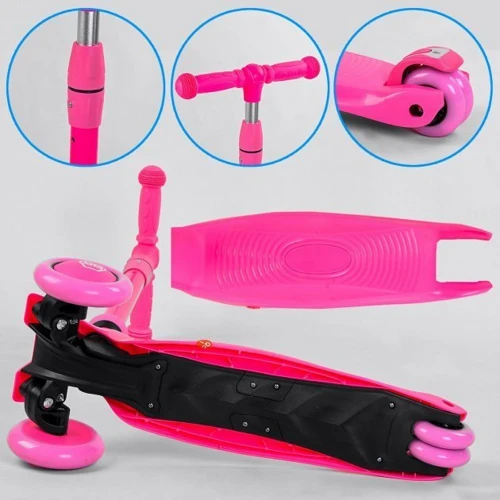 Самокат-беговел Best Scooter 3 в 1 розовый (BS-23180): Конструкция рамы цельная