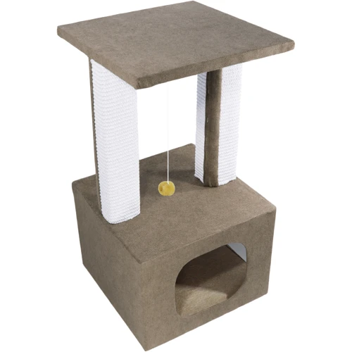 Когтеточка Lucky Pet домик Грот Люкс коричневая 33х33х64 см (555724)