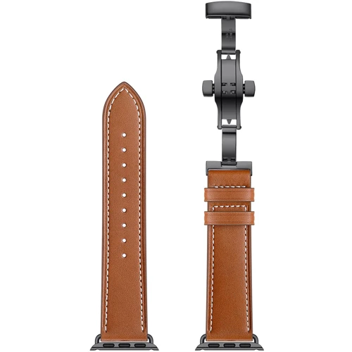 Аксессуар для Watch Luxury Italy Leather Strap Brown (BLAP181186) for Apple Watch 42/44/45/49mm Ultra фото 5