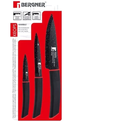 Набір кухонних ножів Bergner Keops marble BG-1151-BK 3шт (00000025102): Метериал леза Нержавеющая сталь