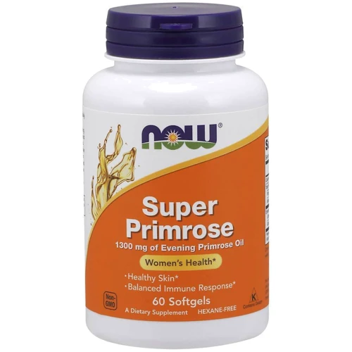 NOW Foods SUPER PRIMROSE 1300 mg 60 SGELS Масло вечерней примулы