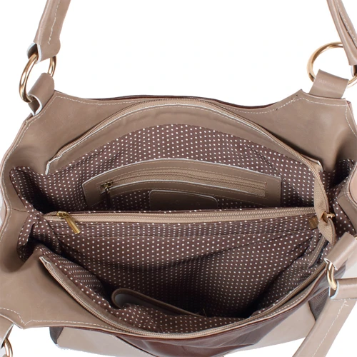Женская сумка-мешок Laskara коричневая (LK-DD212-brown-taupe-beig): Страна производитель Греция