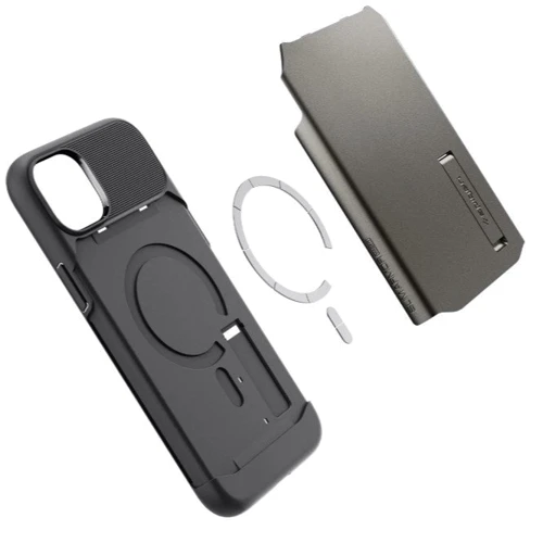 Чохол для iPhone Spigen Slim Armor with MagFit Gunmetal (ACS04685) for iPhone 14: Матеріали Термополиуретан