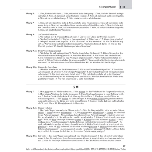 Lehr- und Übungsbuch der deutschen Grammatik aktuell Lösungsschlüssel: Обкладинка Мягкая