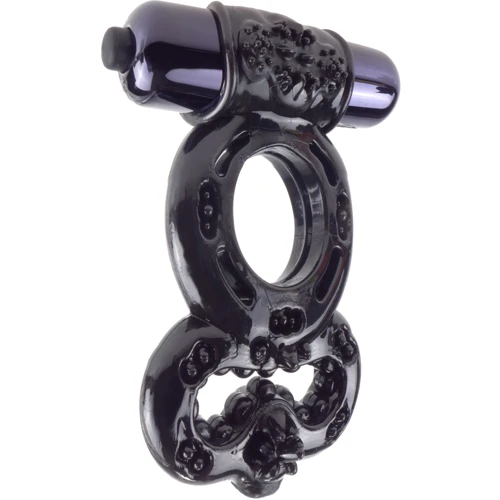 Эрекционное кольцо с вибрацией Infinity Super Ring Black, черный