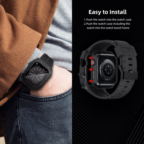 Аксессуар для Watch TPU Strap with Case Black (FLS181119) for Apple Watch 44/45/49mm Ultra фото 12