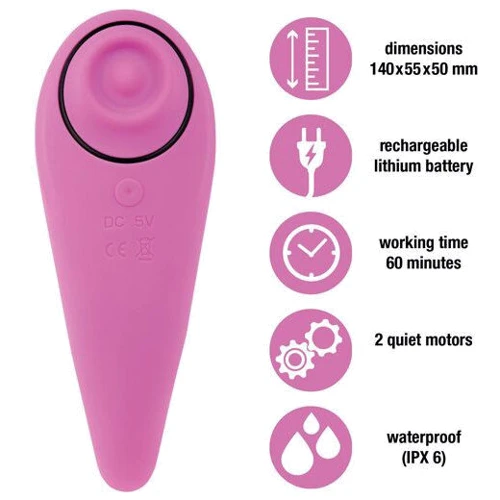 Пульсатор для клитора плюс вибратор FeelzToys - FemmeGasm Tapping & Tickling Vibrator Pink