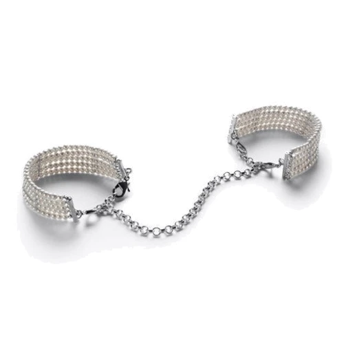 Браслеты - наручники Bijoux Indiscrets PLASIR NACRE белый жемчуг