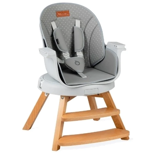Стульчик для кормления MoMi Woodi Grey Dots, серый (KRKA00009): Материал пластик