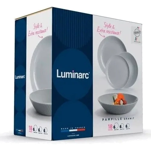 Столовий сервіз Luminarc Pampille Granit 18 предметів (Q6155): Кількість предметів в наборі 18
