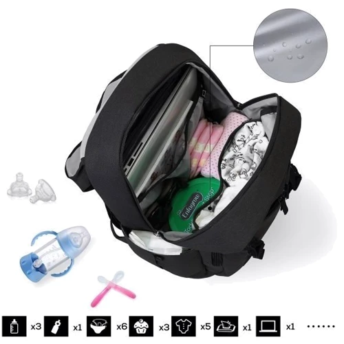 Рюкзак для мами Mommore чорний (MM0090003A001)