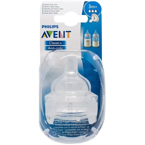 Соска силиконовая Philips AVENT Anti-colic 3м+ 2 шт (SCF633/27): Материал силикон