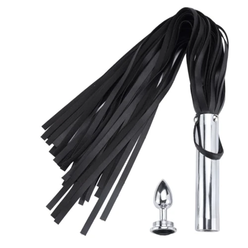Флогер с анальной пробкой sLash BDSM-NEW PU Leather Whip with Anal Plug