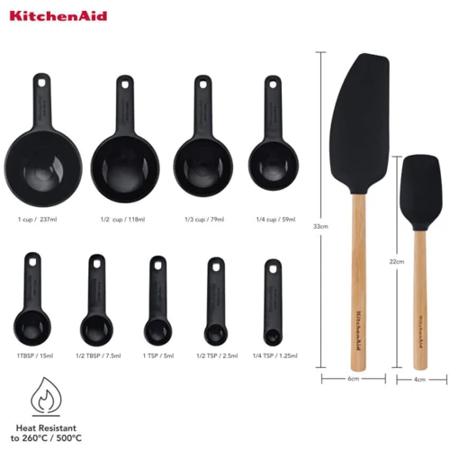 Кухонный набор Набор кухонных принадлежностей KitchenAid Classic 11 предметов, черный (KQG492OHOBE)