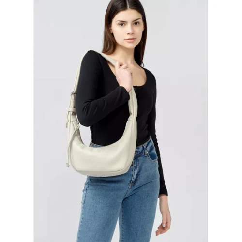 Женская сумка хобо Sambag HOBO S серый шёлк (53100030): Тип ручки Длинная ручка