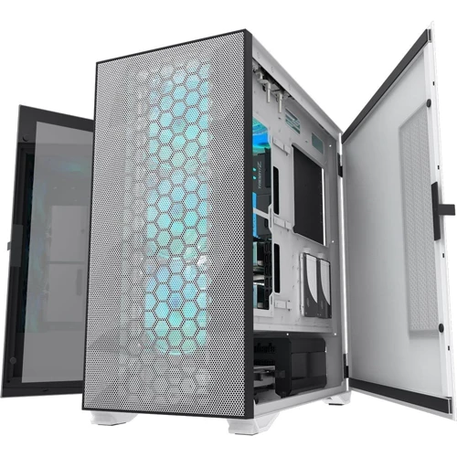 Корпус DarkFlash DLX21 Mesh White: Матеріал передній панелі пластик и металл