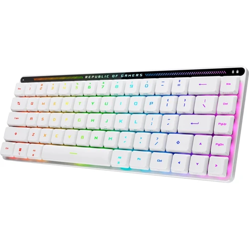 Клавиатура ASUS ROG Falchion RX Low Profile White (90MP03EC-BKUA10): Дополнительно бесшумная, подсветка клавиш