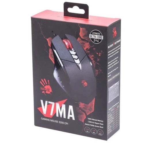 Мышь A4Tech Bloody V7MA Activated: Максимальное разрешение сенсора, dpi 3200