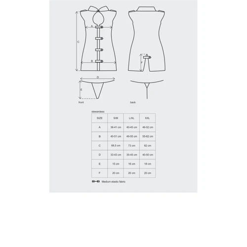 Костюм стюардессы Obsessive Stewardess grey S/M