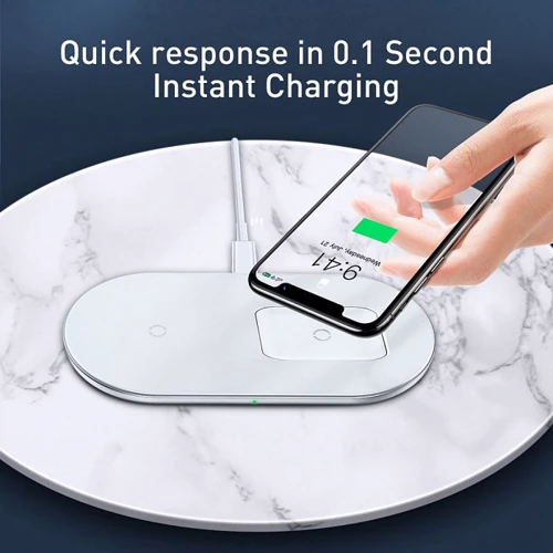 Зарядное устройство Baseus Dual Wireless Charger Pro Edition White (WXJK-C02) for Smartphones and Pods фото 6