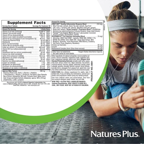 Natures Plus AgeLoss Mens Multi 90 tabs Мультівітаміни для чоловіків: Тип мультивітаміни